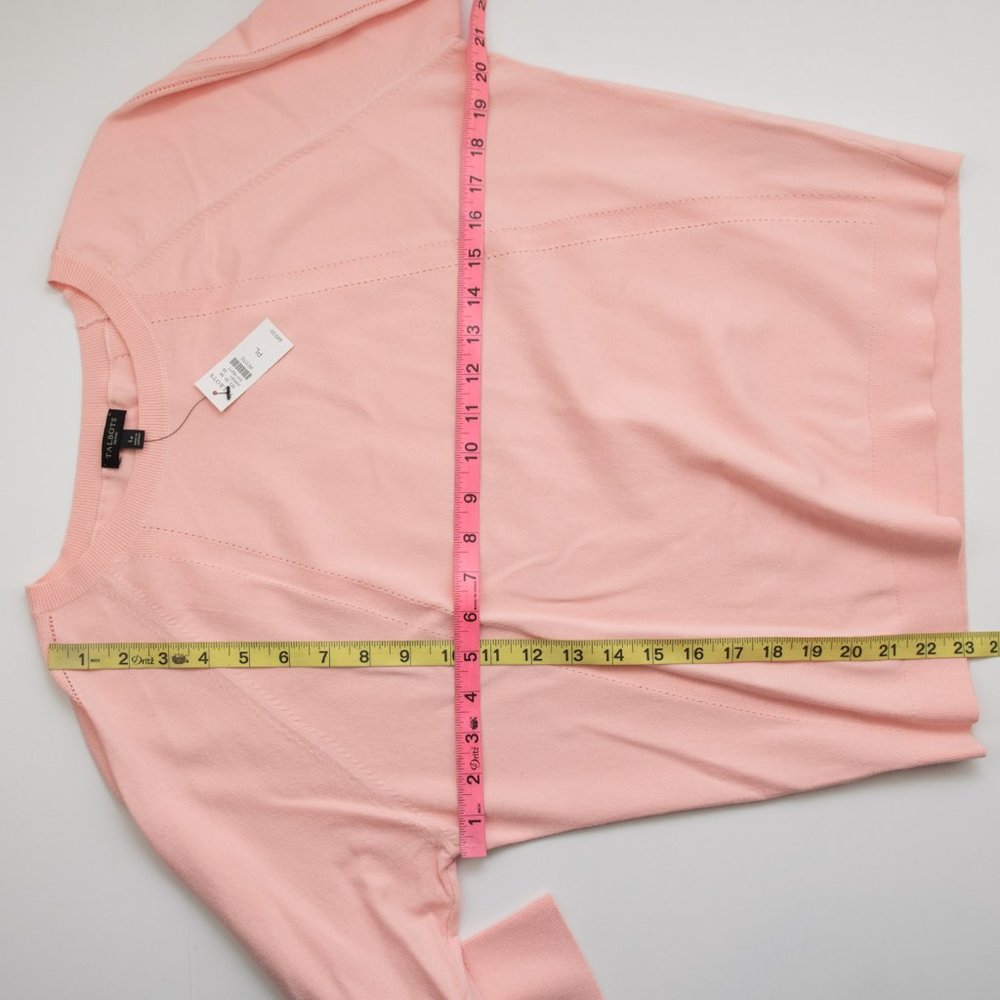 Talbots Pointelle Sweater Lightweight Cozy Peach Pink Size Large Petite New - Picture 6 of 6